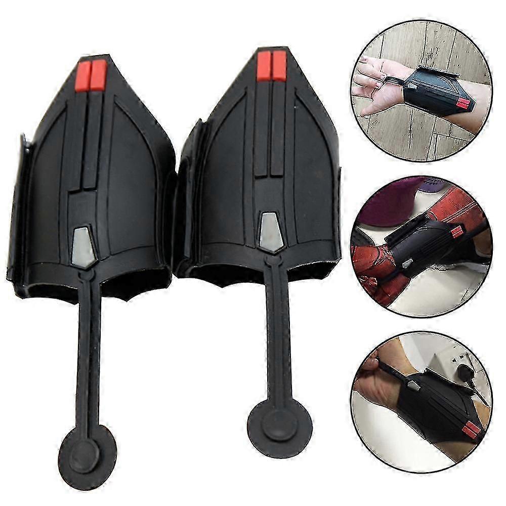 Spiderman Homecoming Wrist Guard Spider-man Peter Web Shooter Toy Cosplay Prop1Pair Black