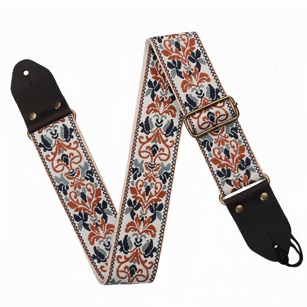 Guitar Strap embroidery Bohemian Style Adjustable Cotton Ukulele Shoulder Belt