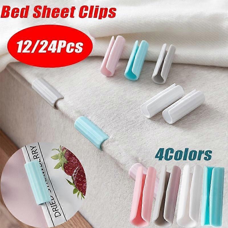 12/24PCS Non-slip Bed Sheet Clips Grippers Holder Mattress Fasteners Clothes Pegs Holder