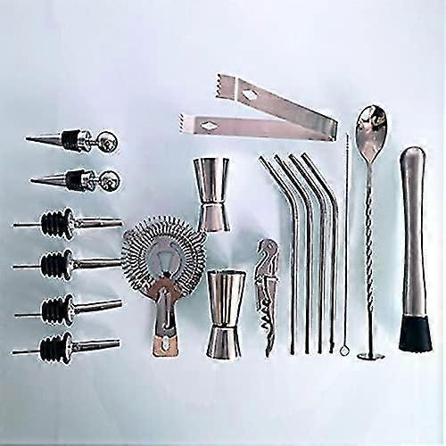 Bartender Kit Stainless Steel Shaker Set with Boston Shaker Tool Set and Bar Tools, Acrylic Stand