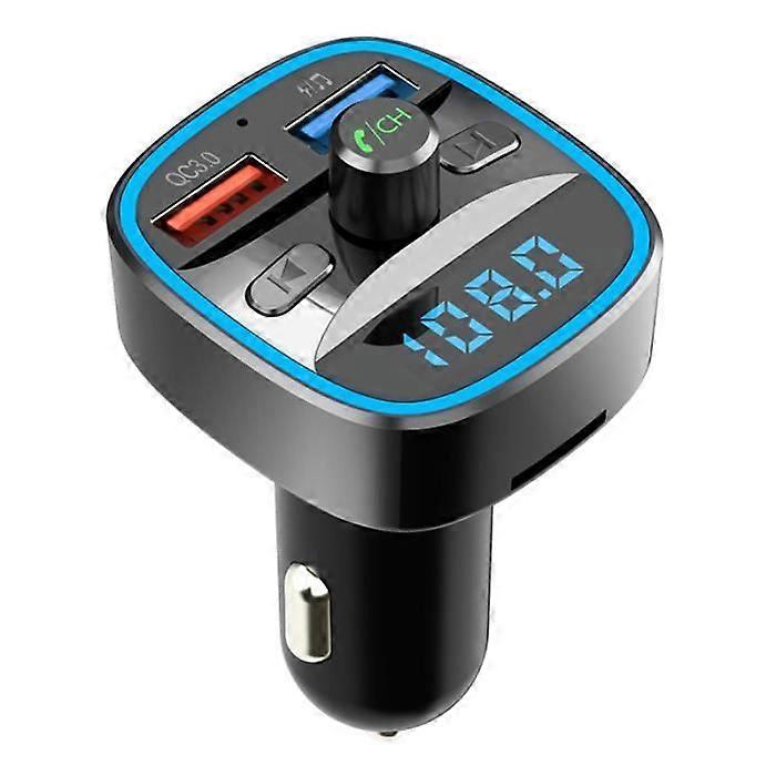 Bluetooth 5.0 FM Transmitter - Unspecified - Hands-Free Modulator - QC3.0 - Dual USB Charger - Black