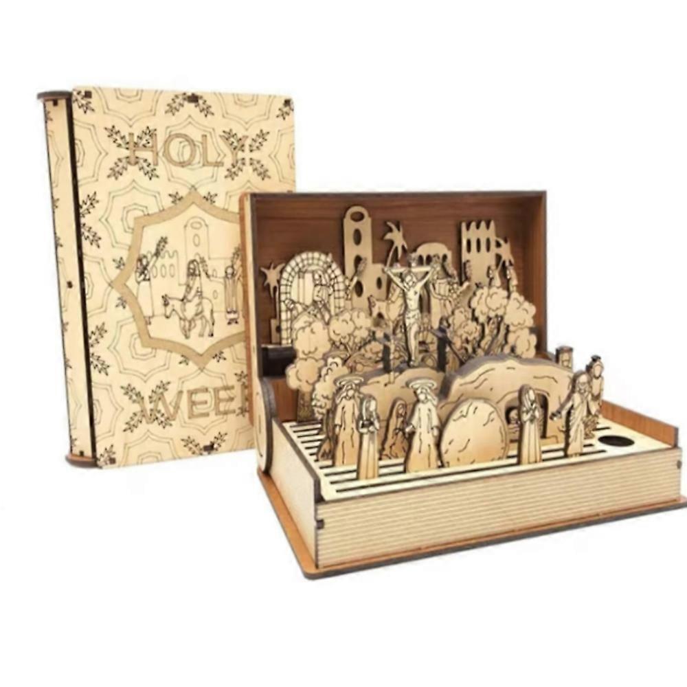 Family Easter Holy Week Gift, Scene Decor, Unique Handmade DIY Easter Book Kit