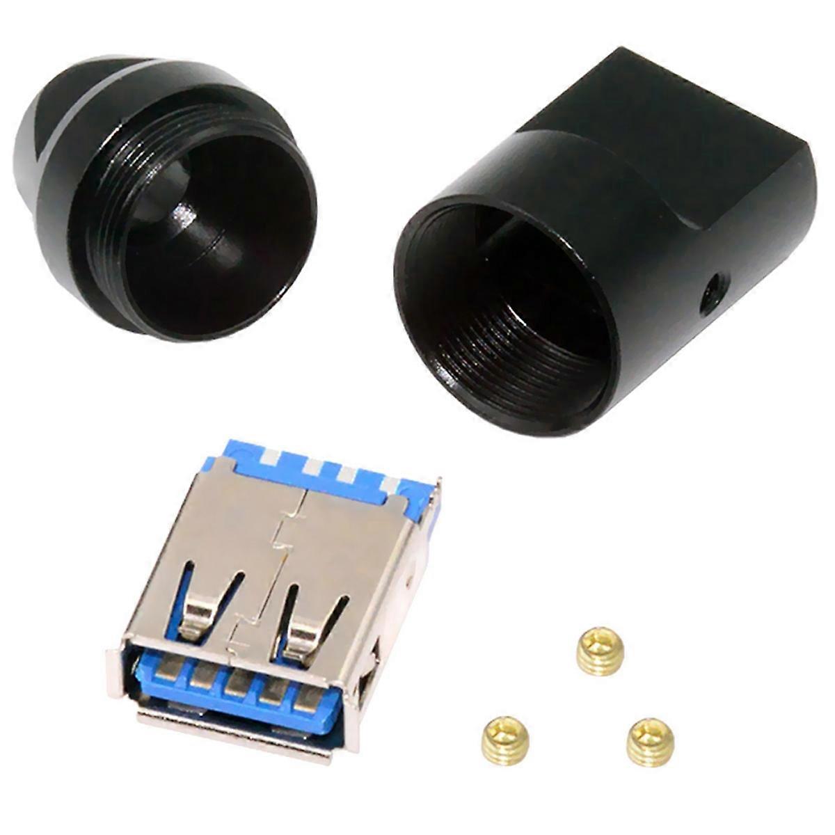 CN-024-FE USB 3.0 Type-A Female Socket Receptacle Connector Solder Type with Shell for 6.0mm Cable