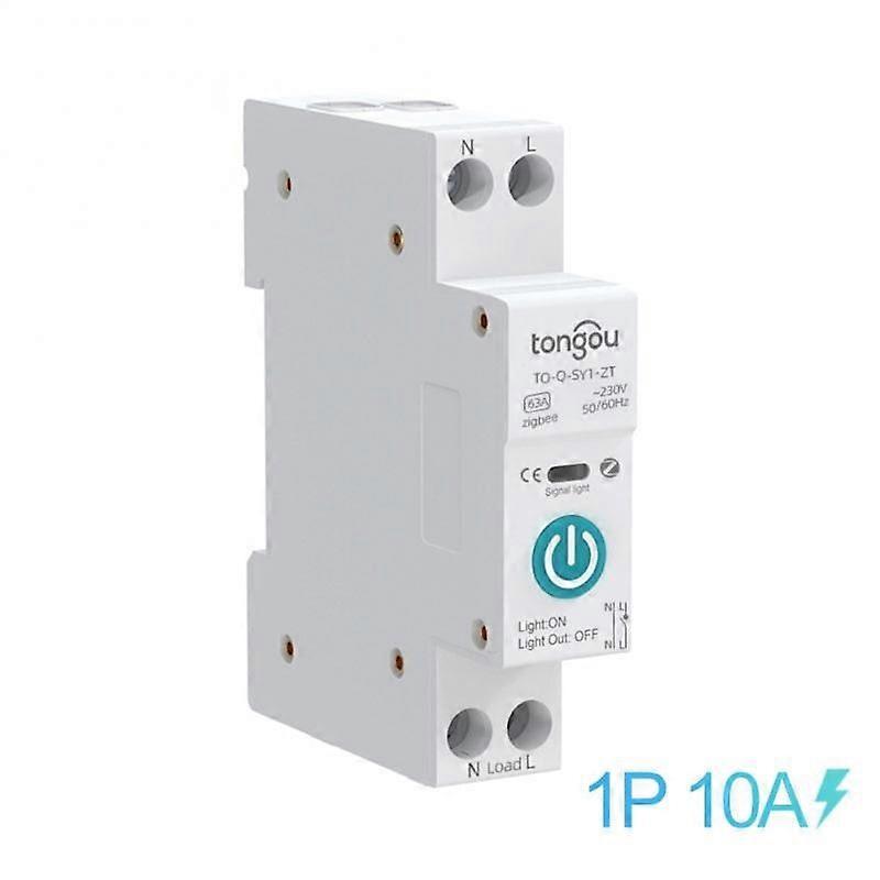 Tuya ZigBee Smart Switch Circuit Breaker With Metering 1P 63A DIN Rail