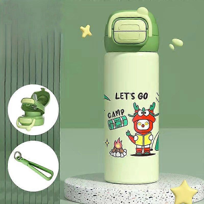 17oz Insulated 304 Stainless Steel Water Bottle with Straw for Sports,School BPA-Free Sports Water Bottle-Green
