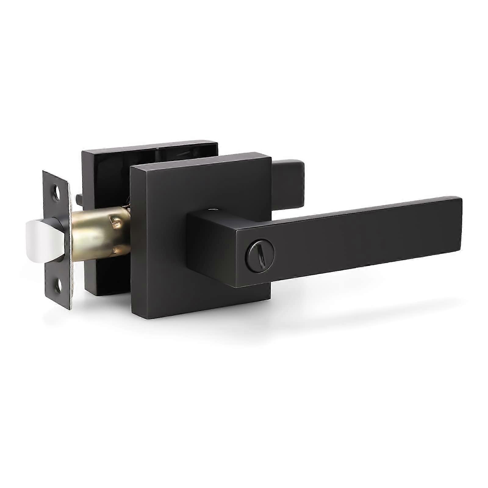 Privacy Matte Black Interior Door Handle, 2.07 lb, Durable Design, Modern Style, Easy Installation
