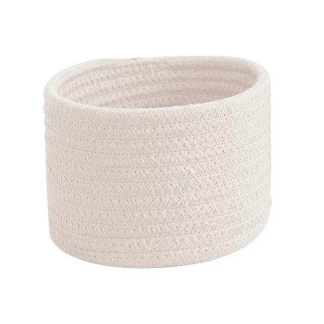 Handmade Woven Cotton Rope Storage Basket Underwear Socks Storage Basket Key Wallet Storage Basket Desktop Organizing Baskets