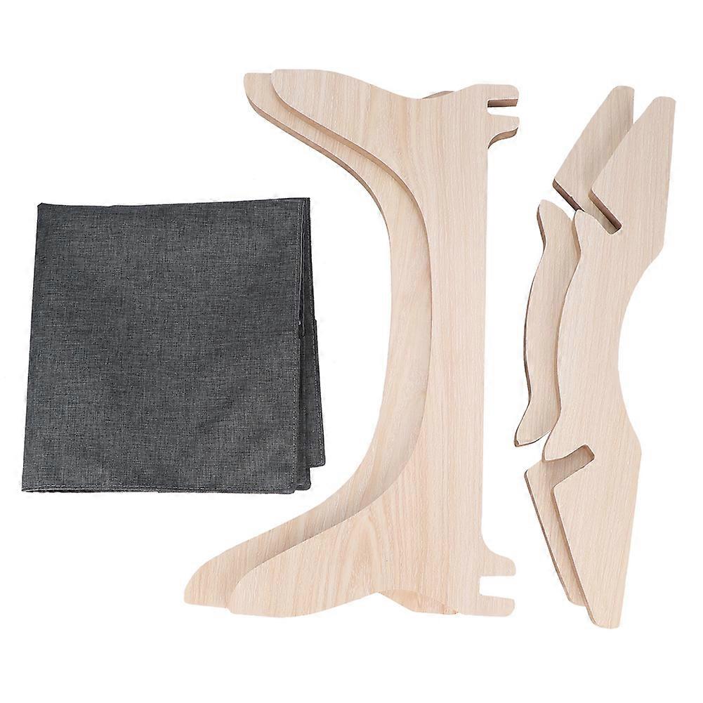Pet Detachable Stand Wooden Hammock for Cats - Grey Kitten Climber Bed and Play Cradle, Adjustable Height Design