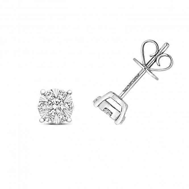 Diamond Jewellery 18ct White Gold Diamond Brilliant Earrings EDQ323W