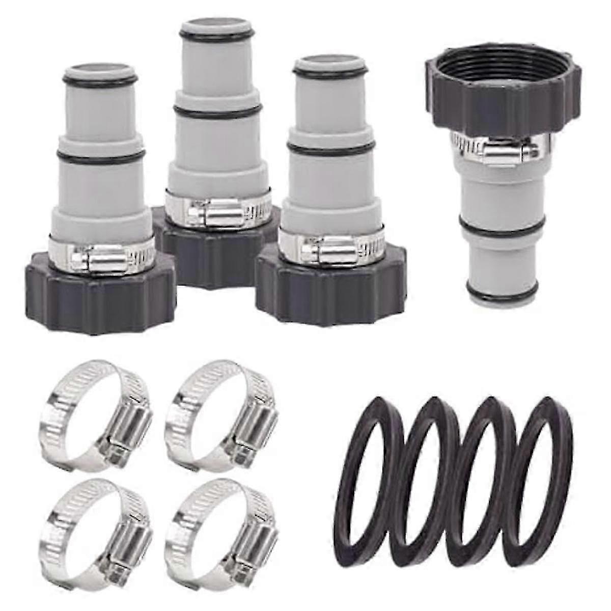 4Pack Pool Hose Adapter,Type A Pool Hose Connector for 1.5/1.25 Inch Vacuum Hose Adapters, Threaded Edition a