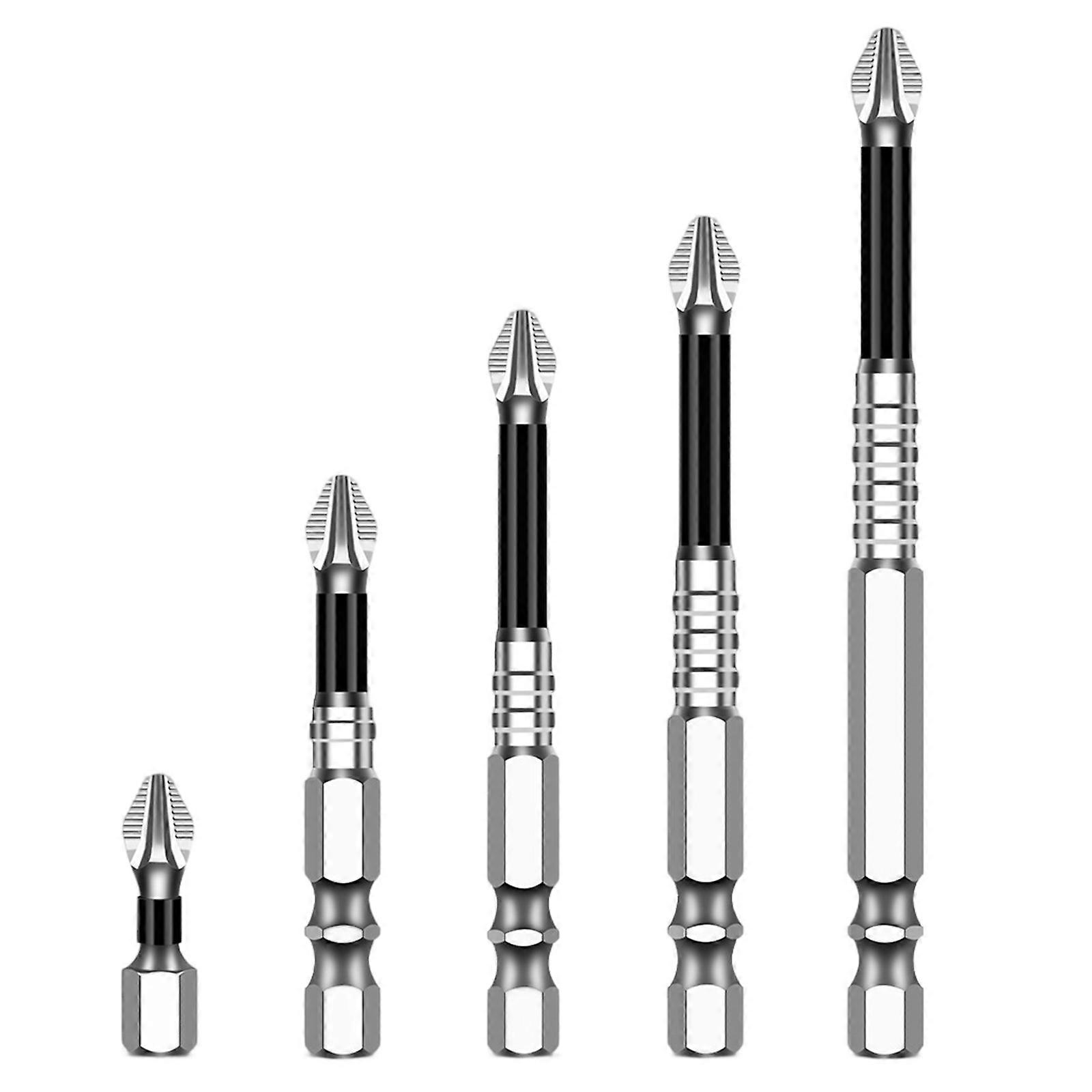 6Pcs Antislip Screwdriver Bits Set High Strength Alloy Steel for Multiple Screw Specifications and Hand Repair Projects