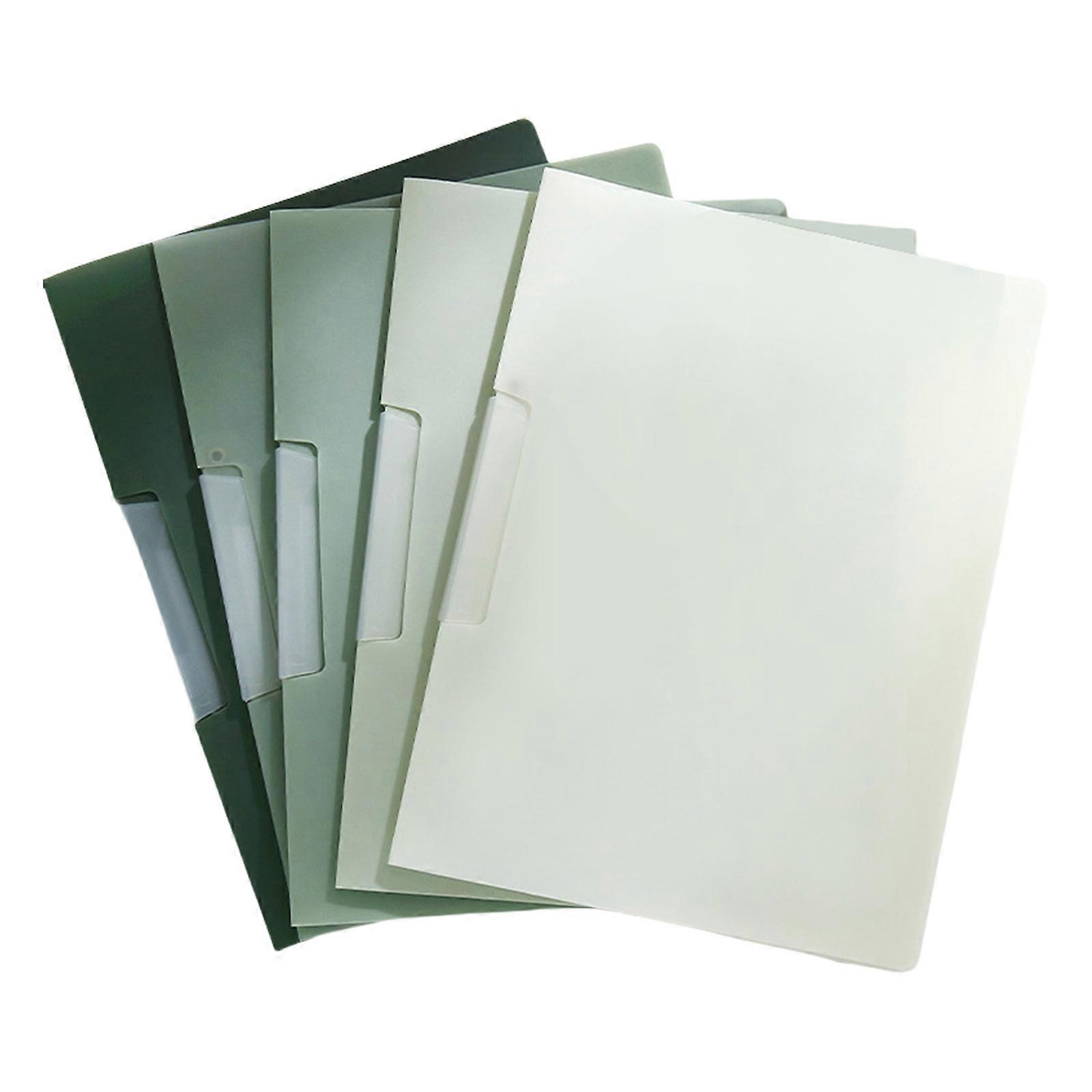 5Pcs Folder with Rotating Clamp Document Organizers Filing Folder Hold 30 Sheets Letter Size File Document 14.6x9Inch  gradient green