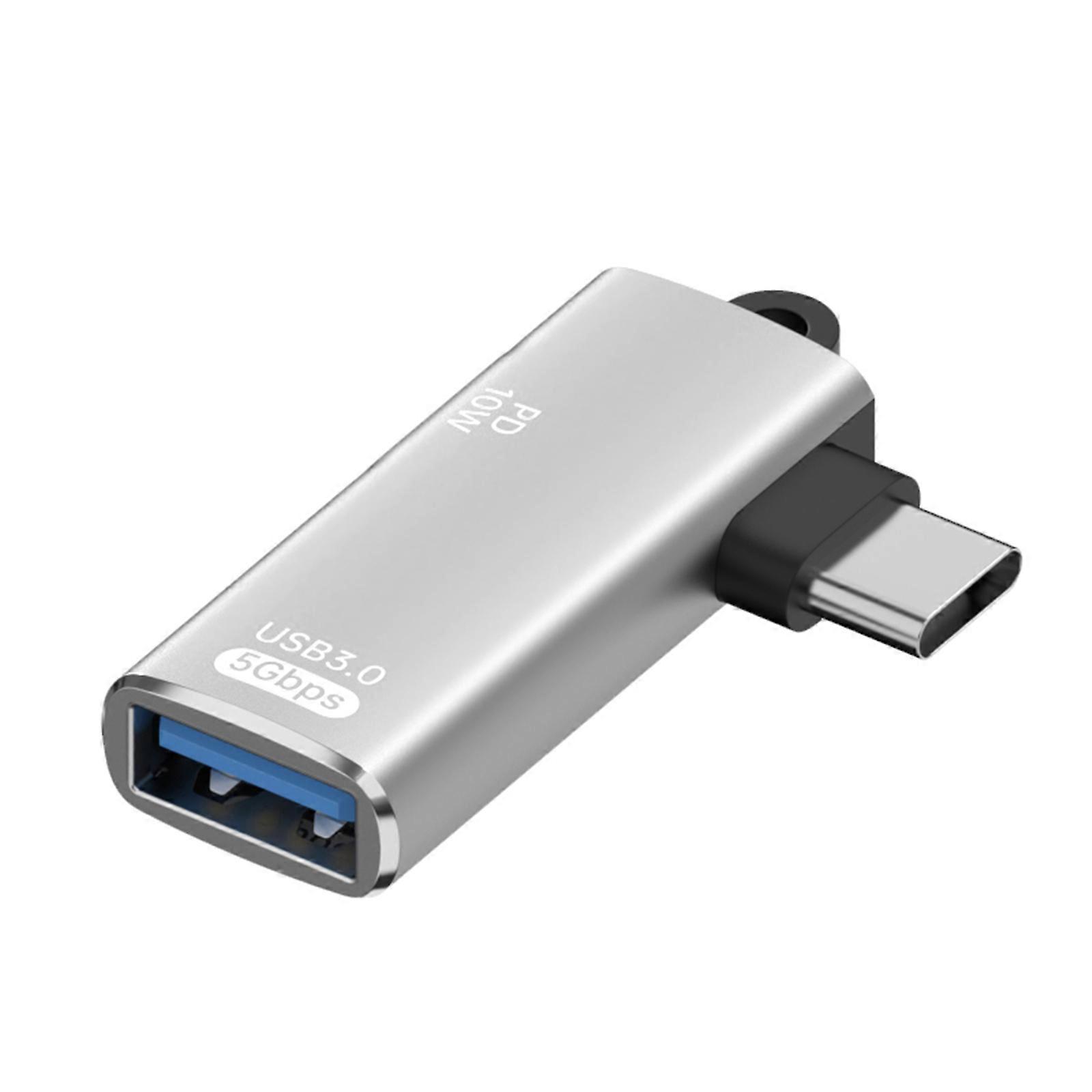 Yüksek Hızlı USB C - USB A OTG Adaptör Dönüştürücü Hızlı Şarj ile 100W'a Kadar Güç Dağıtımı Tablet Telefon Dizüstü Bilgisayar için Uygun Gümüş