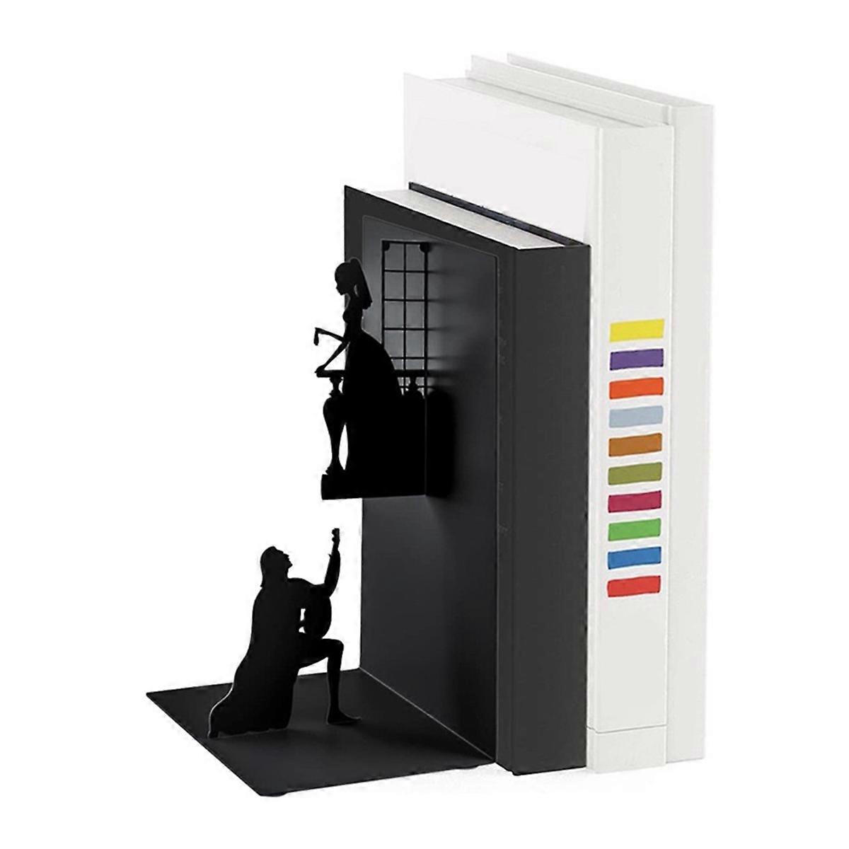 A Iron Figure Bookends for Shelves Home Office Desktop Decor