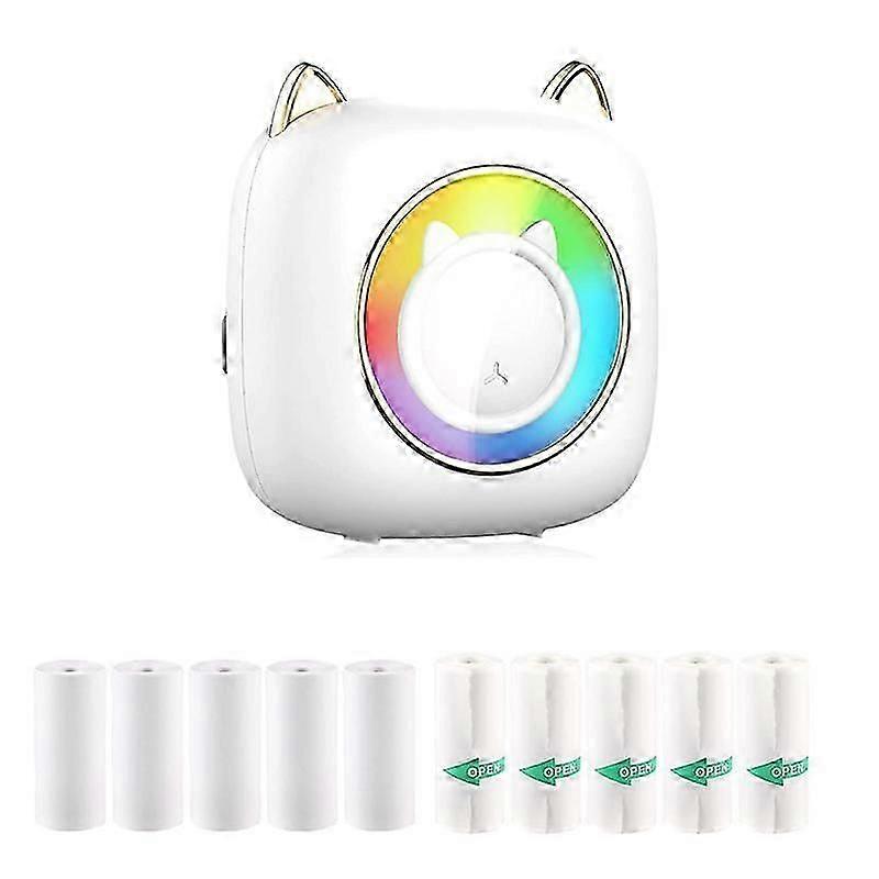 Mini Pocket Printer, Portable Thermal Printer with LED,Bluetooth Inkless Printer for Kids, Used in