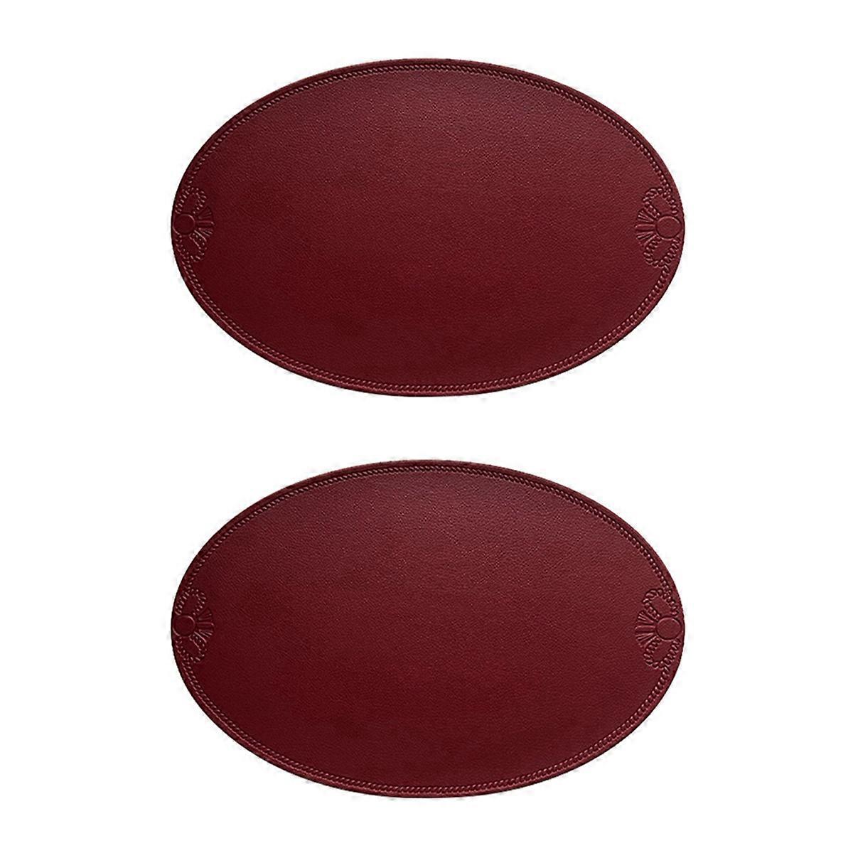 Retro Pu Placemat European French Style Oval Insulation Mat Home C