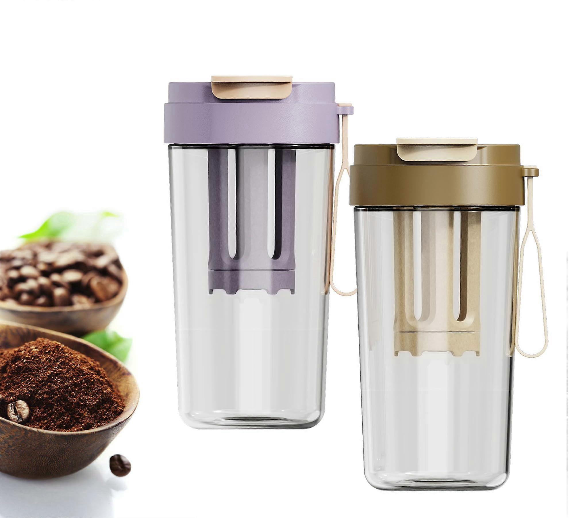 Portable Cold Brew Coffee Tumbler With Lid And Straw Fine Mesh Filter Fridge Safe Tea And Coffee