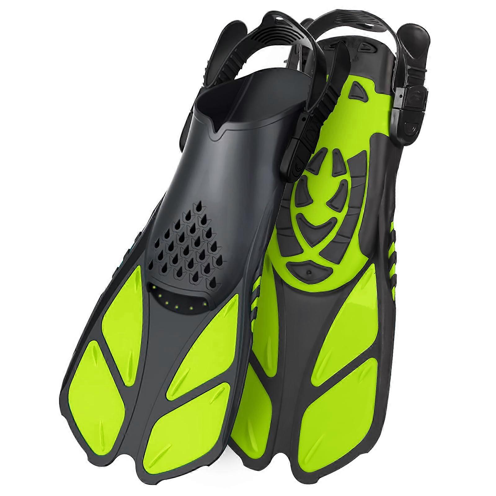 Swim F, Snorkel F Travel Size Short Adjustable for Swimming Flippers Open Heel Snorkeling Diving F Fit for Men, Women and Kids