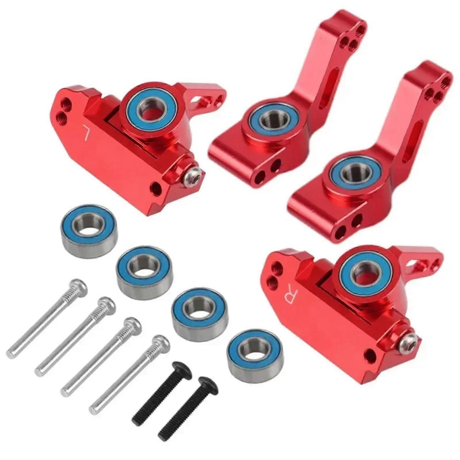 Metal Front Caster Block Steering Blocks Rear Stub Axle Carriers for Traxxas 1/10 Slash Rustler Stampede Bandit 2WD RC Car Red