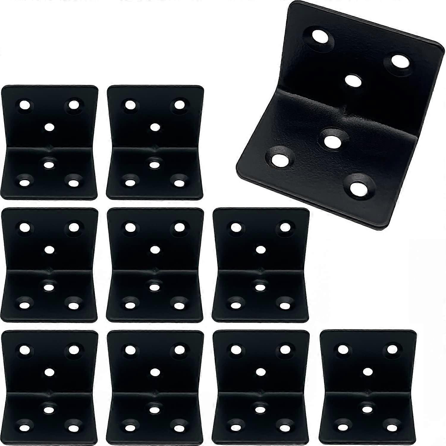 Stainless steel angle bracket, angle fitting, angle connector L-shaped bracket -10pcs 38x20x1.8mm 90 degree right angle, used to fix the fence table f