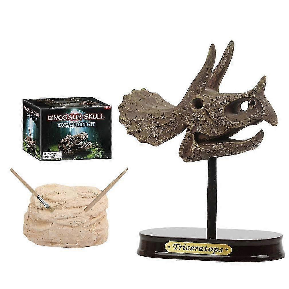 恐竜発掘キット:子供のためのトリケラトプスの頭蓋骨掘削科学玩具