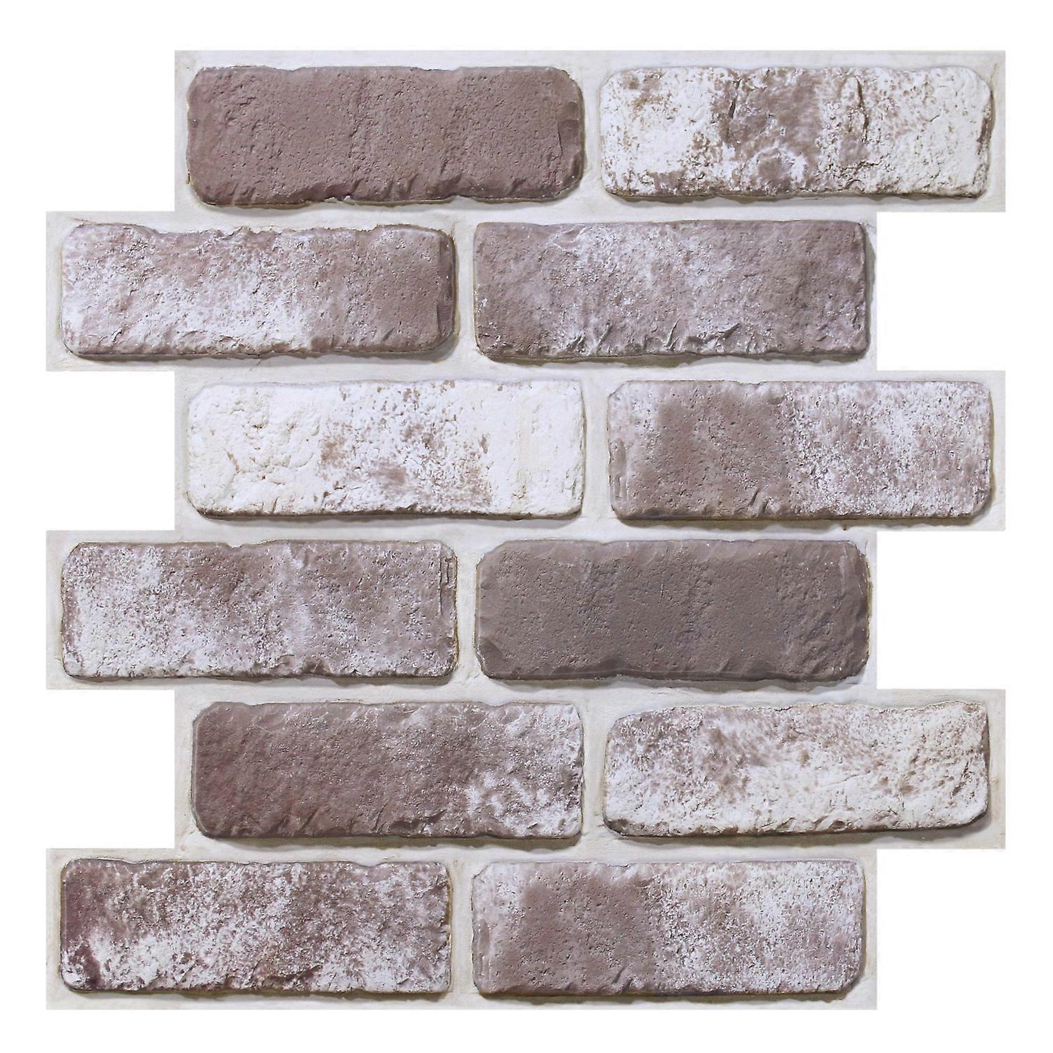 3D Faux Brick Wall Panels – 10pcs Mixed Rose & Rustic Brown Self-Adhesive PVC Tile Stickers – 30x30cm