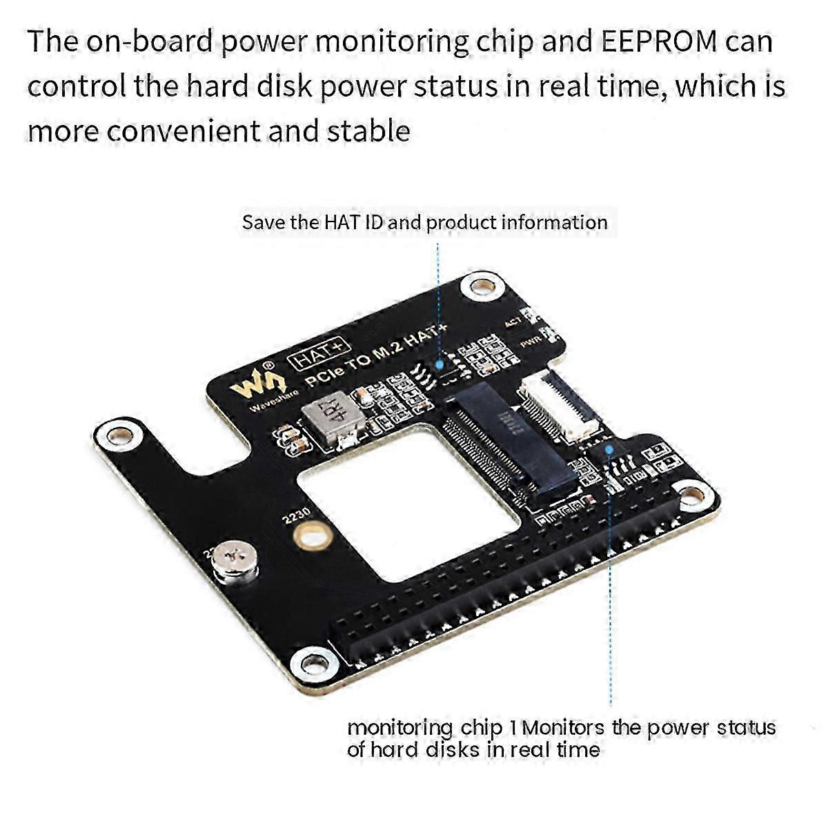 For 5 Pcie To M.2 Adapter Board Nvme Protocol M.2 Interface Hard Disk Hat+ Standard Module With Heat Sink