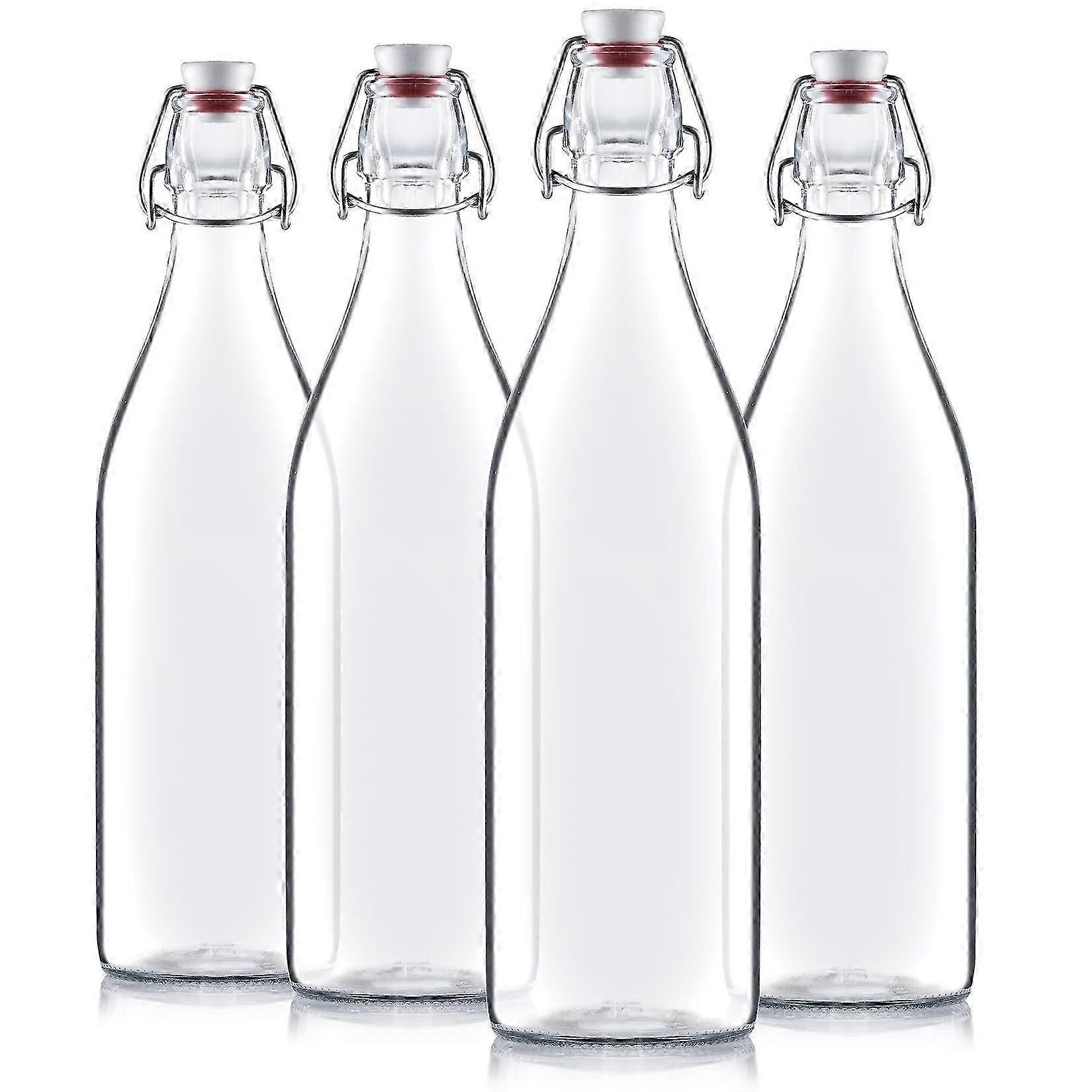 4-pack clear glass screw cap bottle 33 oz