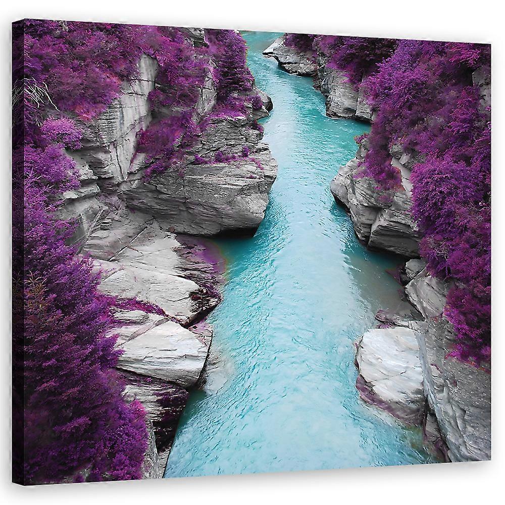 Impression sur toile, Paysage - Violet - 50x50