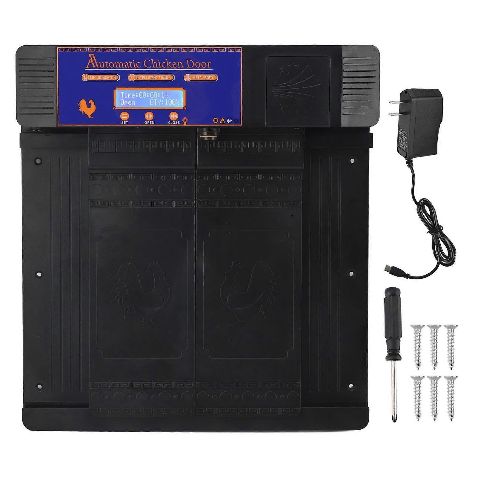 Automatic Chicken Coop Double Open Type LED Display Timing Chicken Coop Door for Duck Goose Farm