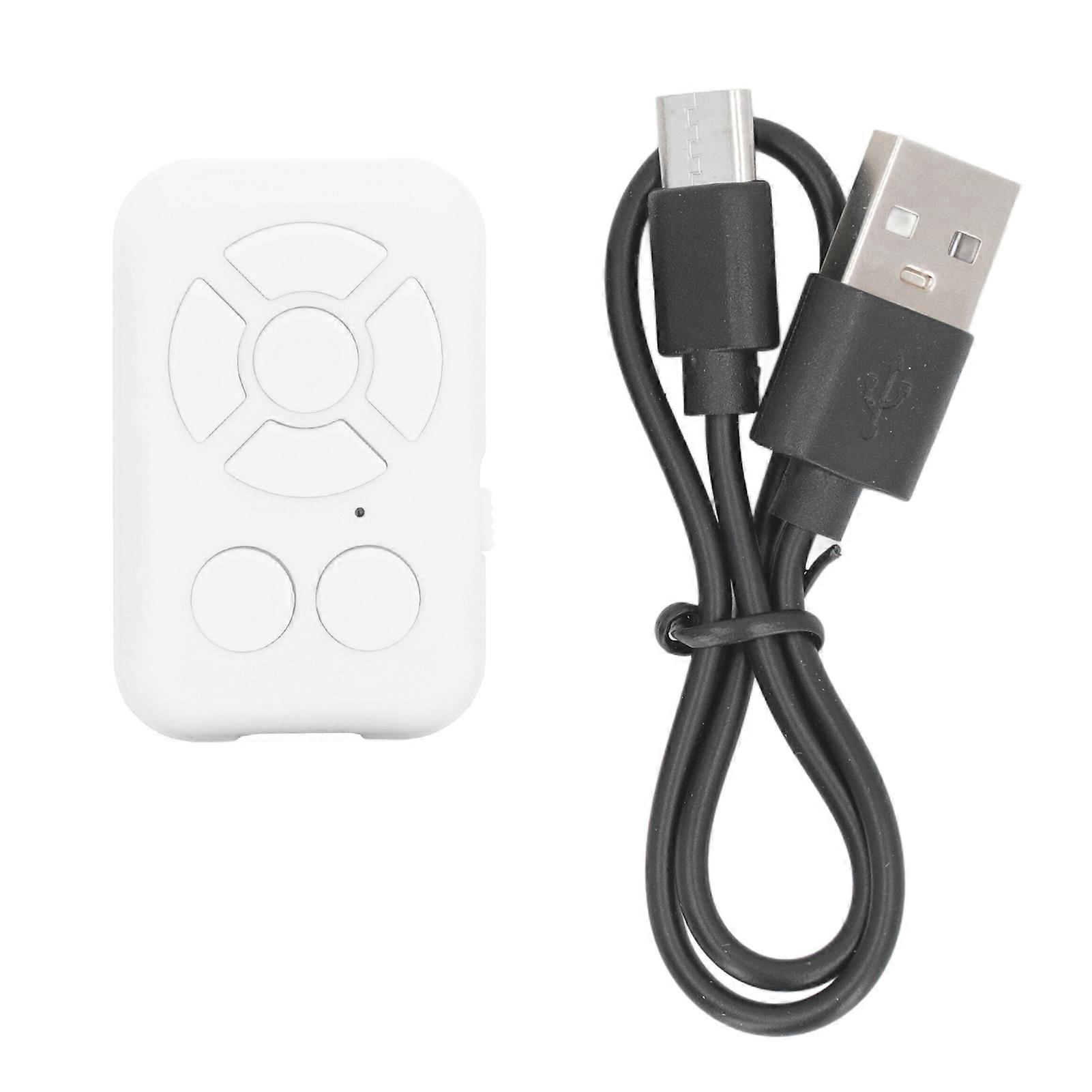 Phone Bluetooth Remote Control Rechargeable 7 Keys Wireless Media Controller for Novels Photos Videos Volume Adjustment