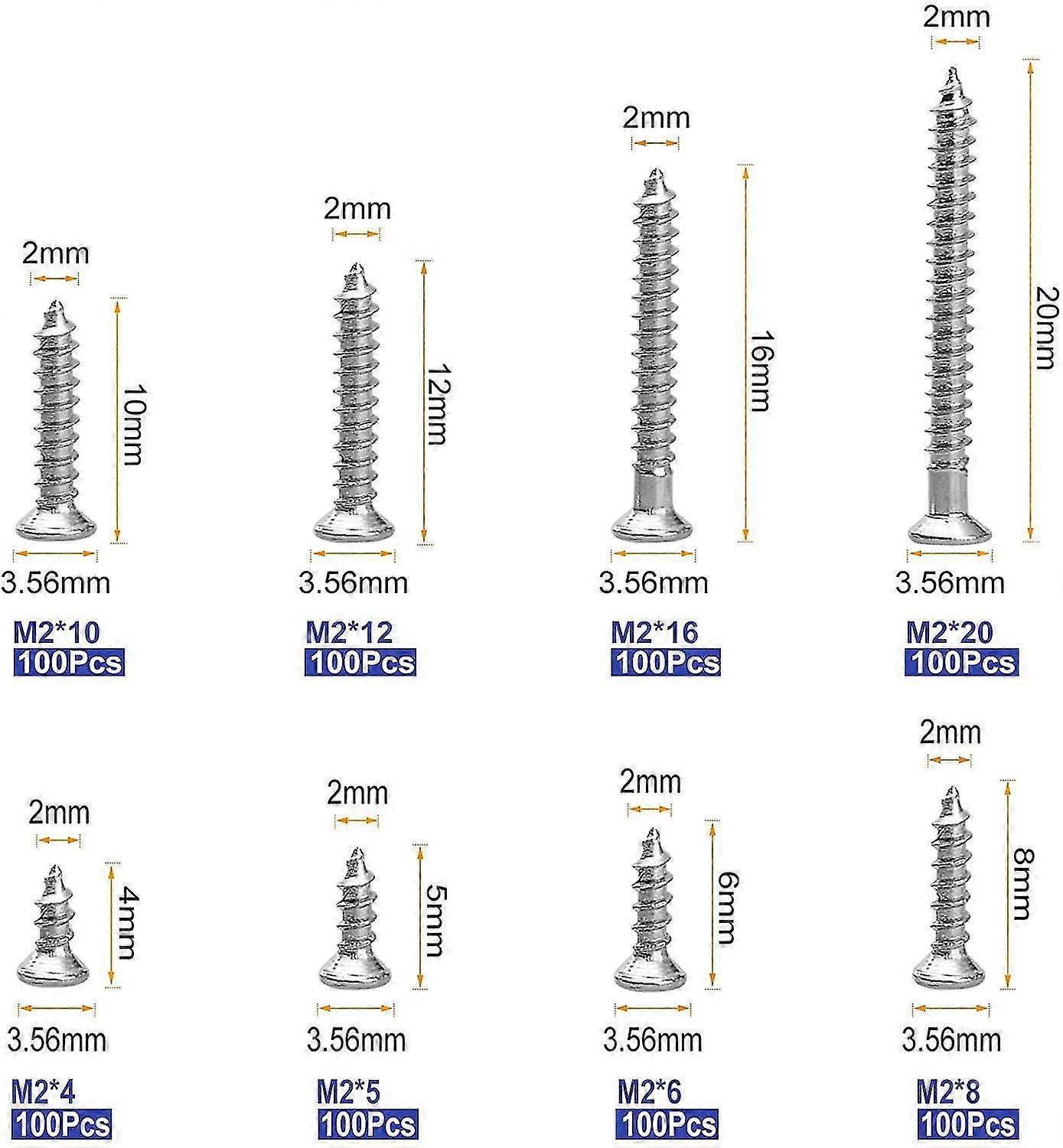 1000 stuks ronde kop zelftappende phillips mini houtschroeven mini schroeven M1 M1.2