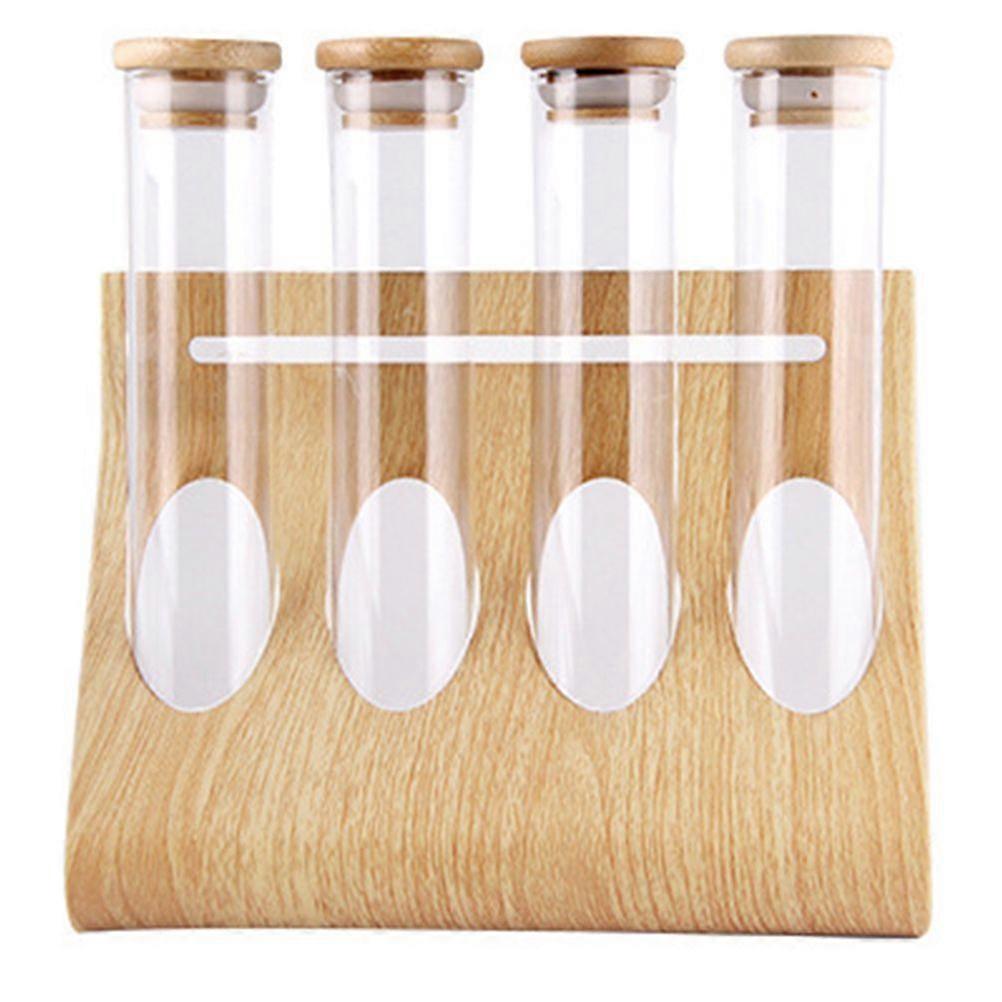 1 Set Coffee Beans Tea Display Rack Storage Rack Test Tube Clear Glass Bottle