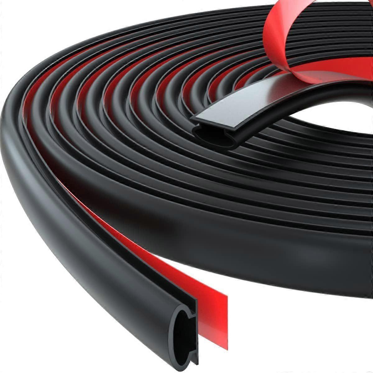 (6M, Black) Cold and Sound Insulating Door and Window Seal, Self-Adhesive Rubber Entrance Door Seal, PVC Door Frame Draught Excluder, Window Insulatio
