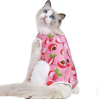 Cats' sterilization clothes, hands and pets' postoperative recovery clothes, fruit and lychee pattern pet clothes
