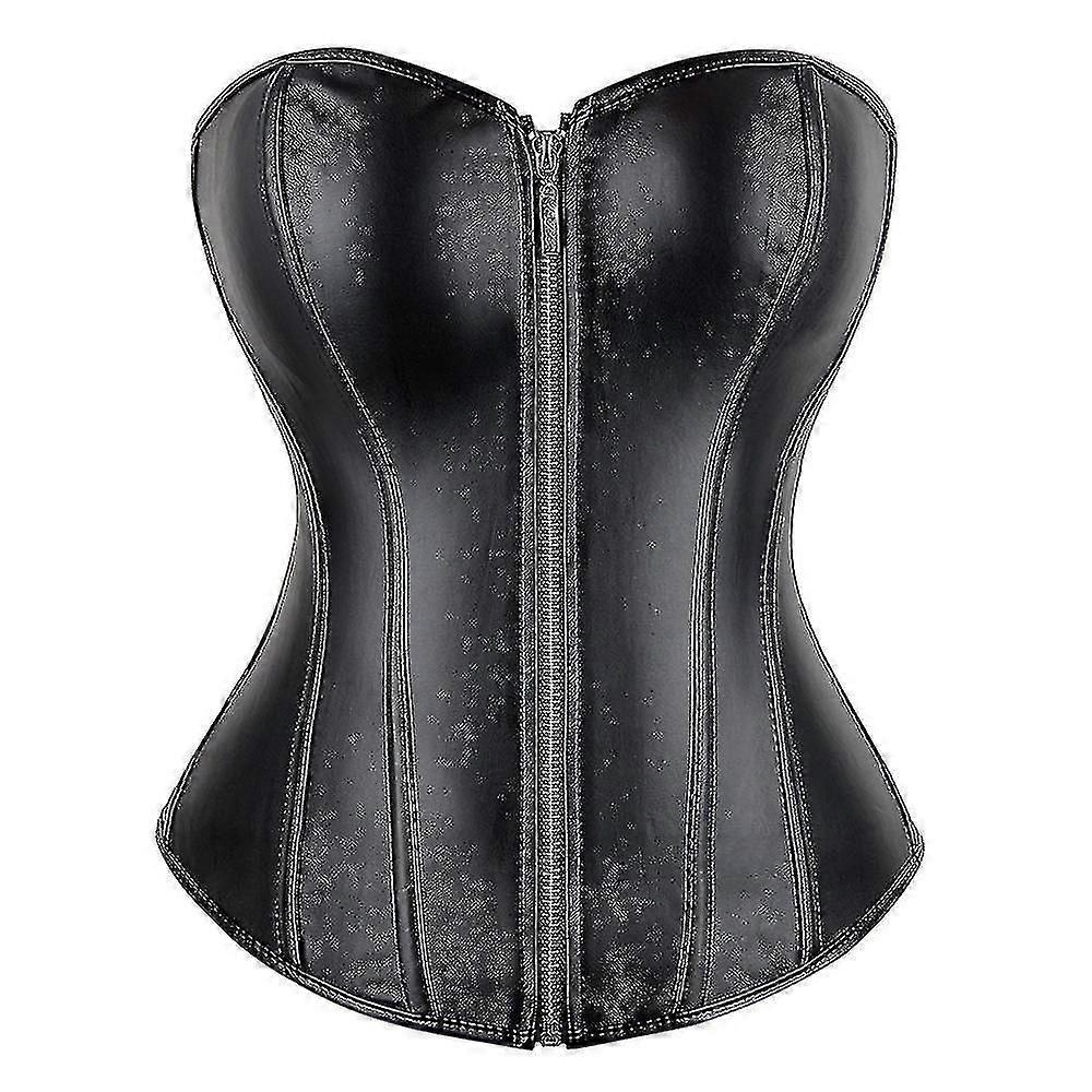 مشد بوستير أعلى النساء خمر نمط الرمز البريدي فو الجلود Overbust مشد الجلود ملهى ليلي مثير Korsett الملابس الداخلية حمالة