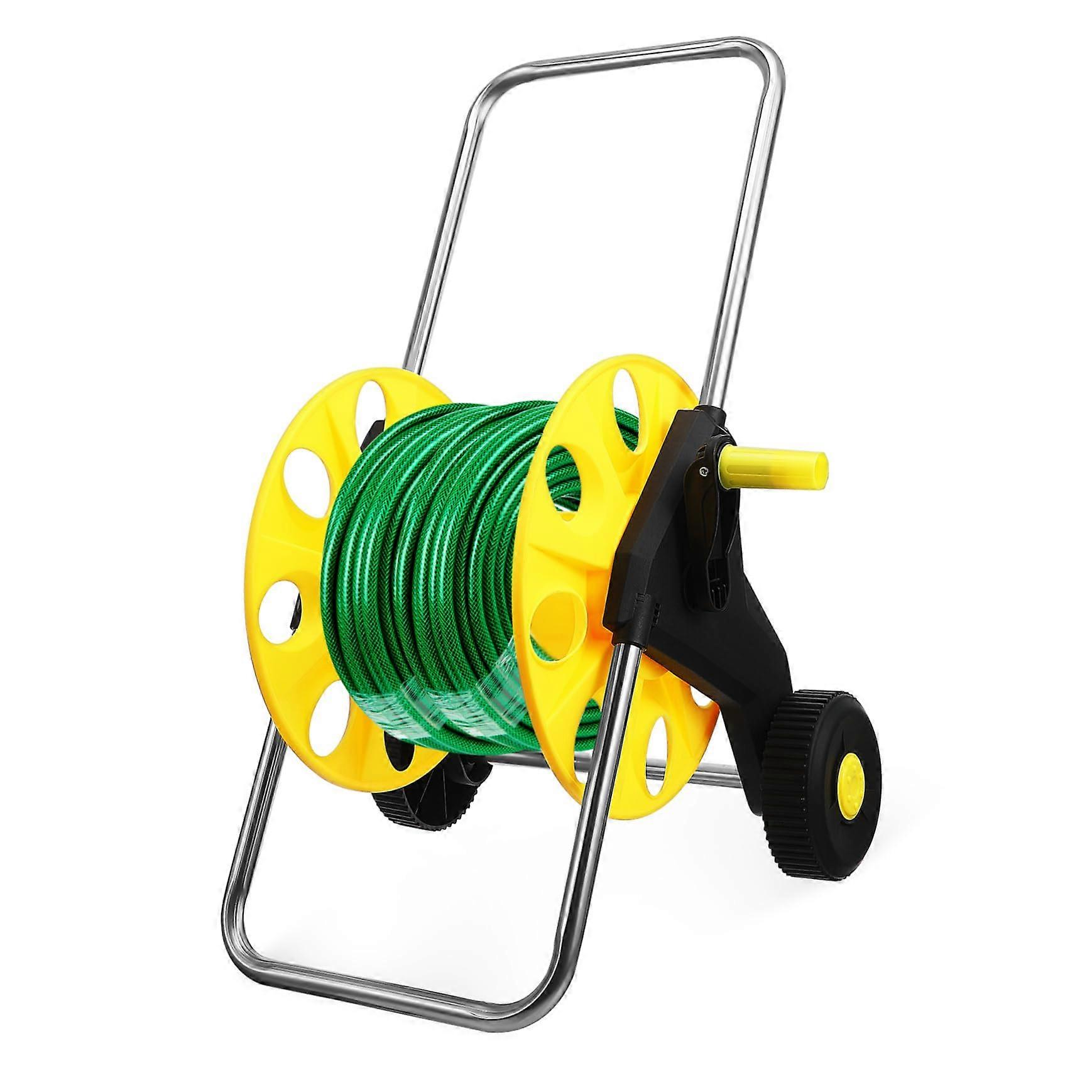 Garden Hose Reel Cart with Wheels, Stable Design for Pressure Washer Hose, No Assembly Required for Outdoor Use