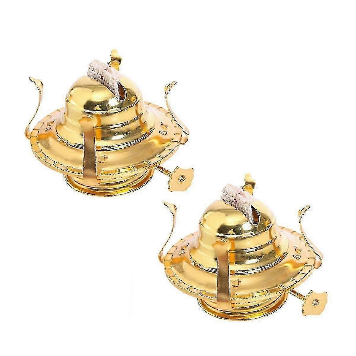 2 têtes de lampe à huile pour lampe à huile de lampe pièces de lampe à huile de remplacement avec anneau absorbant les chocs et mèche en coton