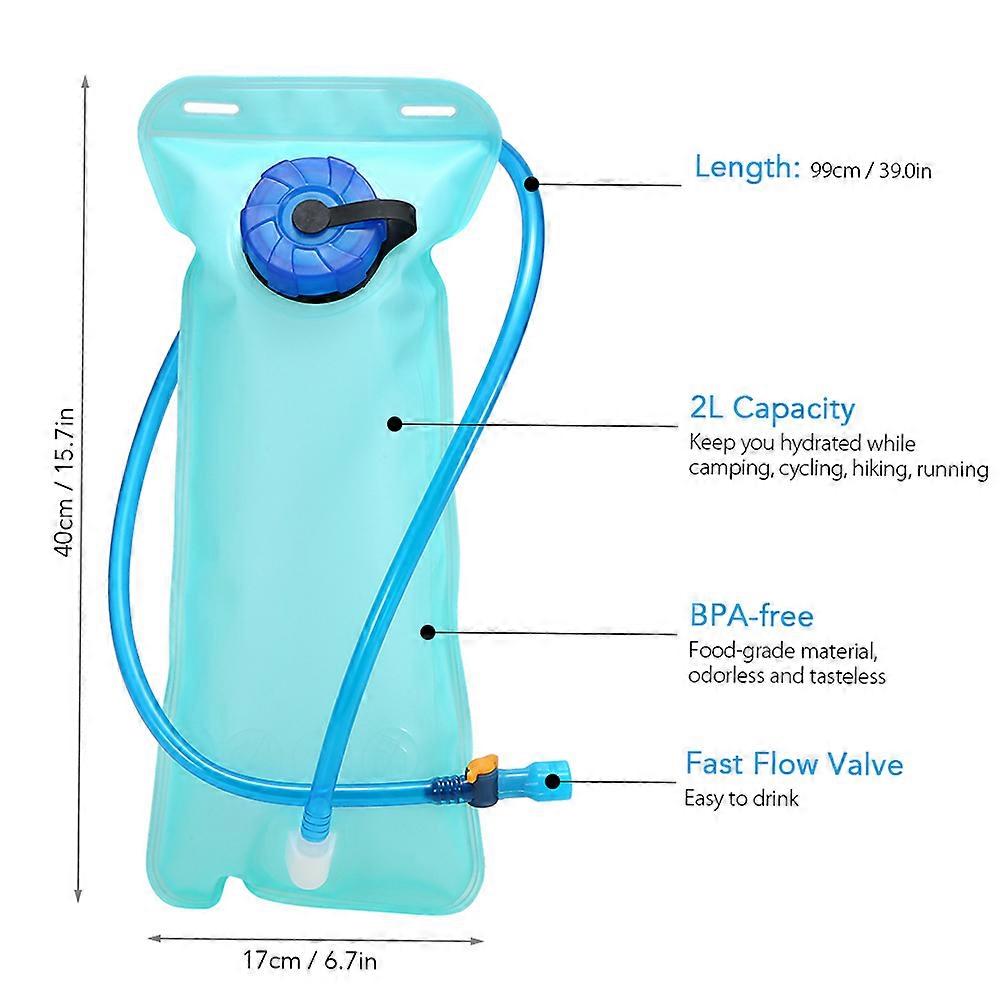 Lightweight Foldable Cycle Backpack with 2L Hydration Bladder, 40x20x7cm