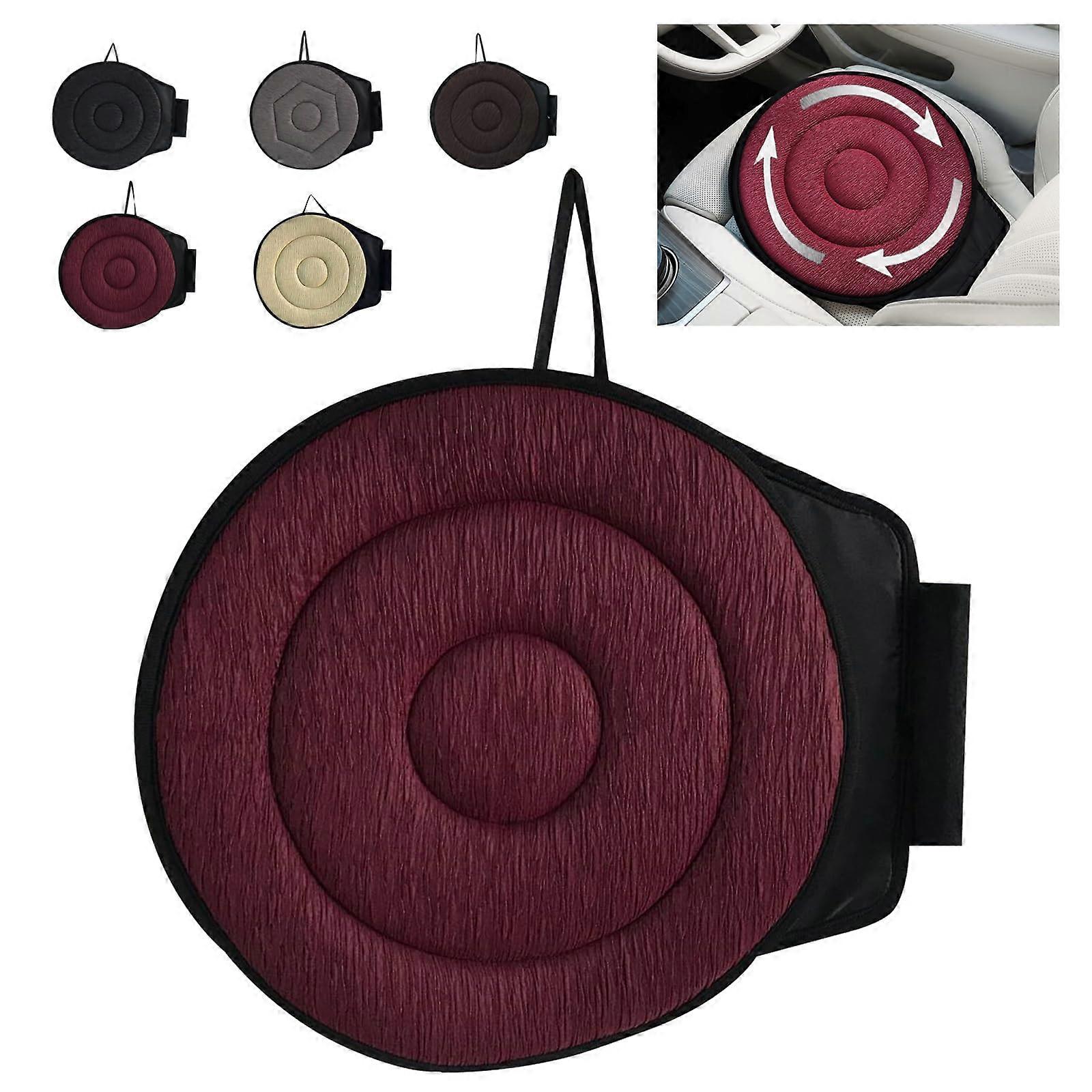 Car 360 Degree Swivel Seat Cushion Swivel, NonSlip, for Elderly, Pregnant (Red)