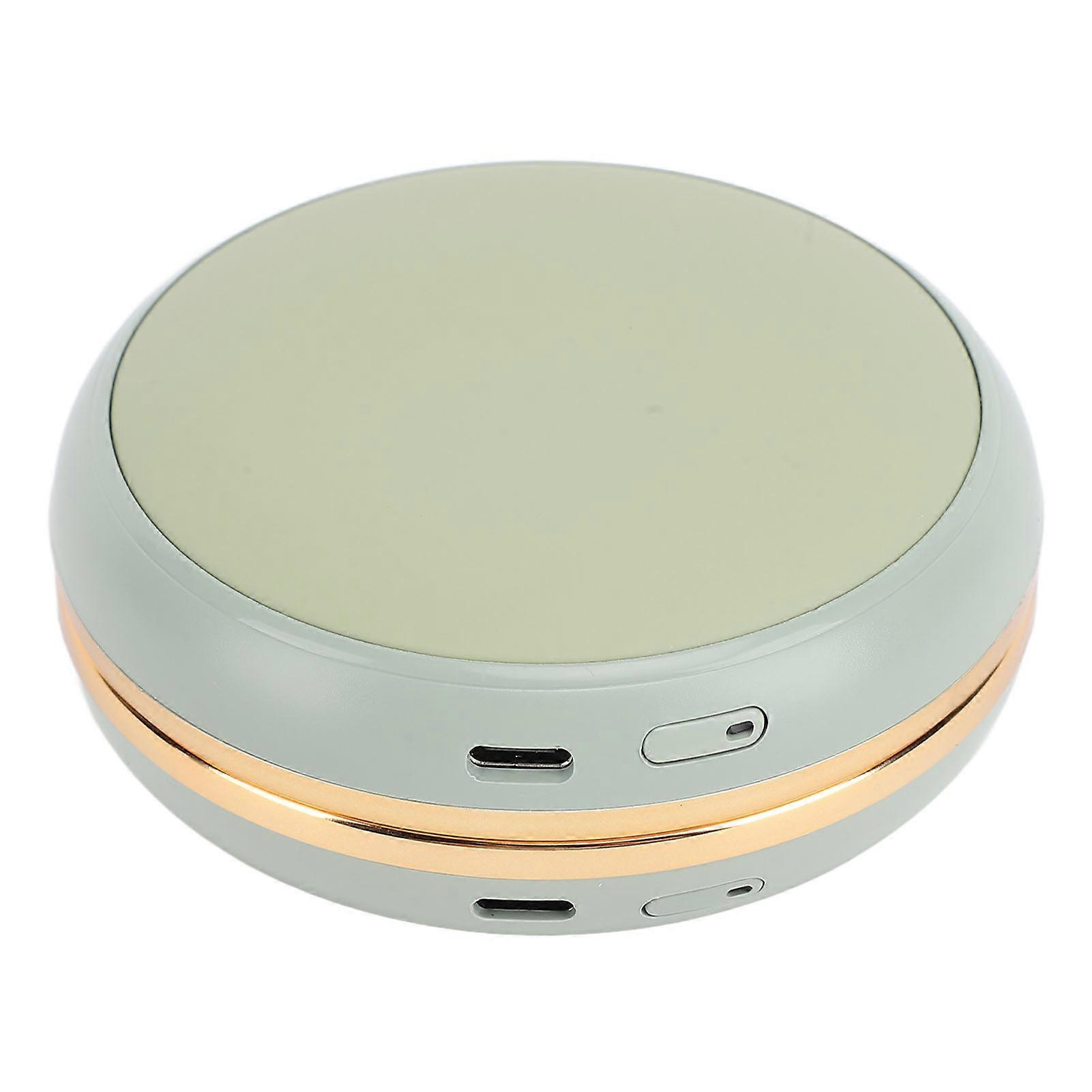 USB Hand Warmer 2 Temperatures Fast Dual Sided Heating Multifunctional Power Bank Pocket Heater with Mirror Green 