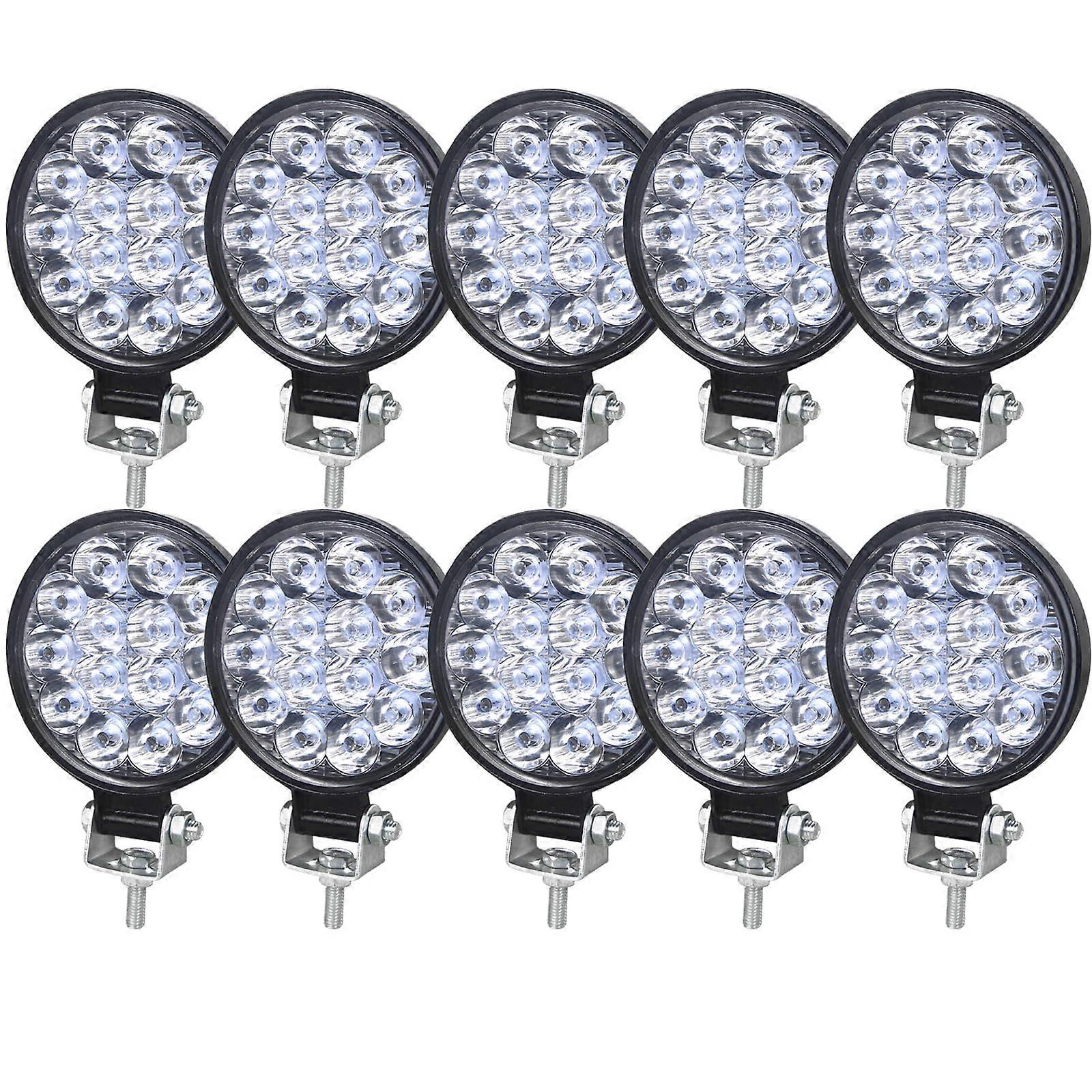 10 Pieces 4 inch 10cm 42W Mini Thin LED Work Light Spot Beam LED Pods Driving Lights