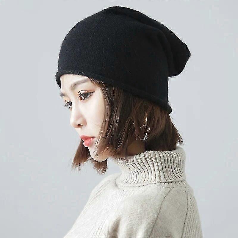 Femei 30% cașmir beanies simple solide capace laminate tiv pălărie amestecuri moale subțire tricot pălărie lână iarna primăvară cald somn păr capotă
