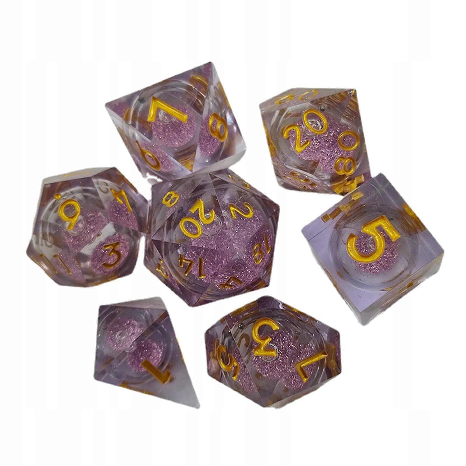 7x Acrylic Multi Sided Dice D8 D10 (0-9)