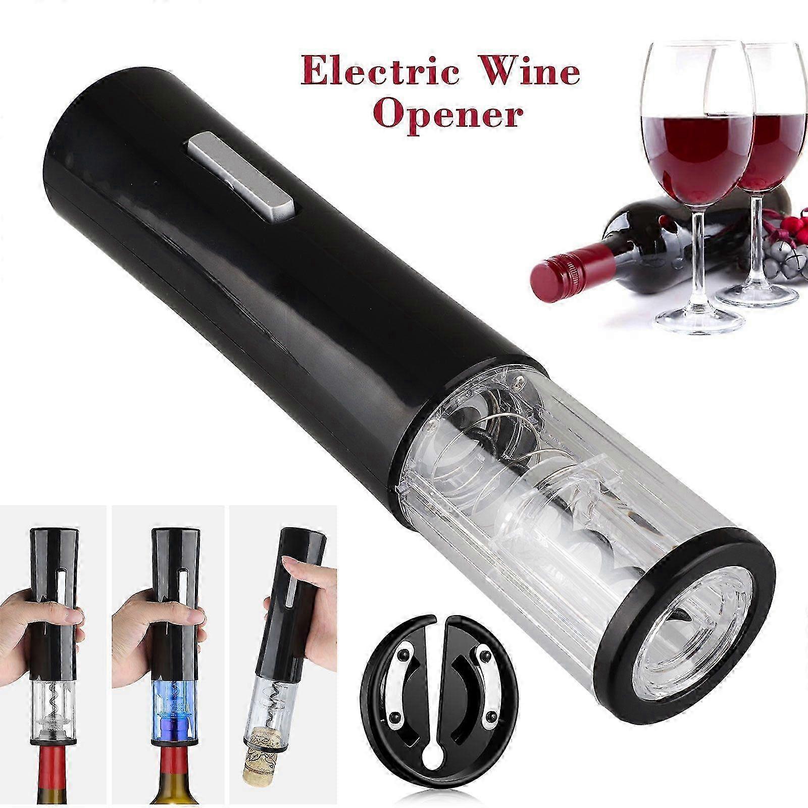 Automatic Cordless Wine Opener with Foil Cutter, Battery-Powered Corkscrew for Easy Bottle Opening