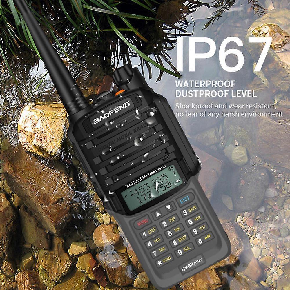 BAOFENG UV-9R Plus Walkie Talkie - Dual Band, IP67 Waterproof, 128 Channels, 2800mAh