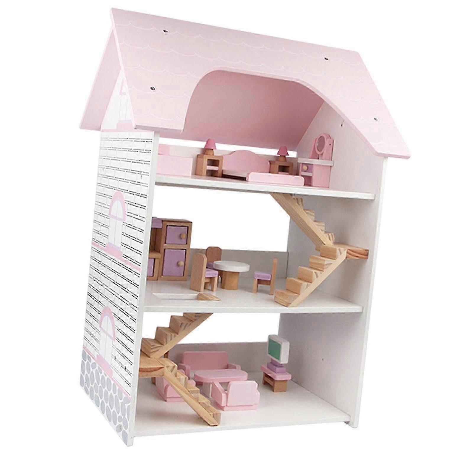 3歳以上の子供のための木製ドールハウスロールプレイごっこおもちゃ