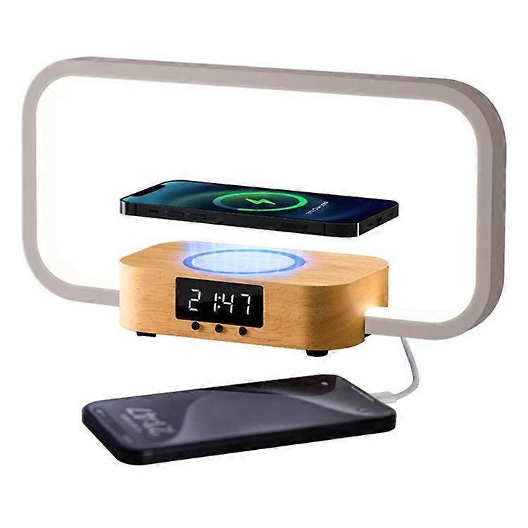 3-in-1 Touch Control RGB Bedside Lamp Night Light with 10W Wireless Charger and Digital Clock