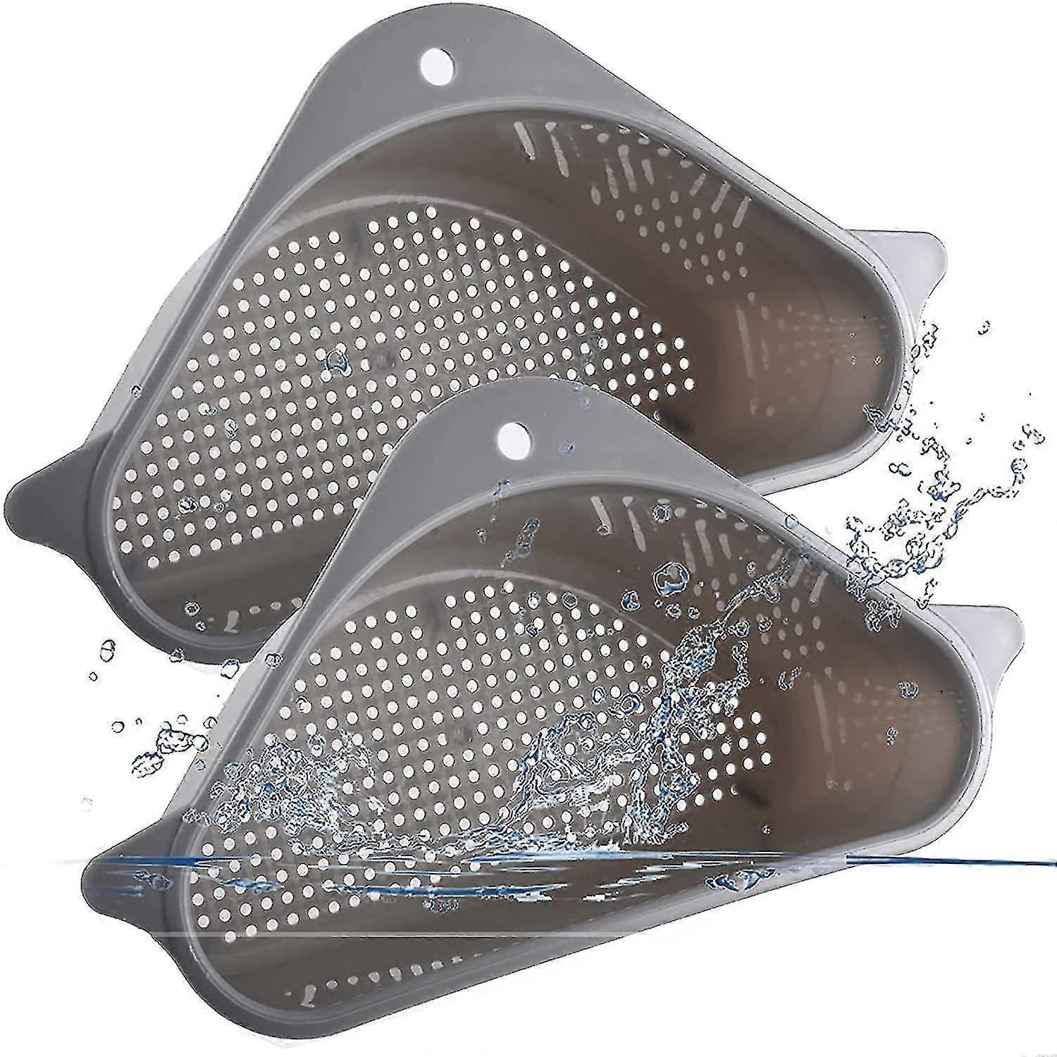 Passoire d’évier d’angle pxcl, égouttoir de cuisine multifonction récupérateur d’aliments (gris)
