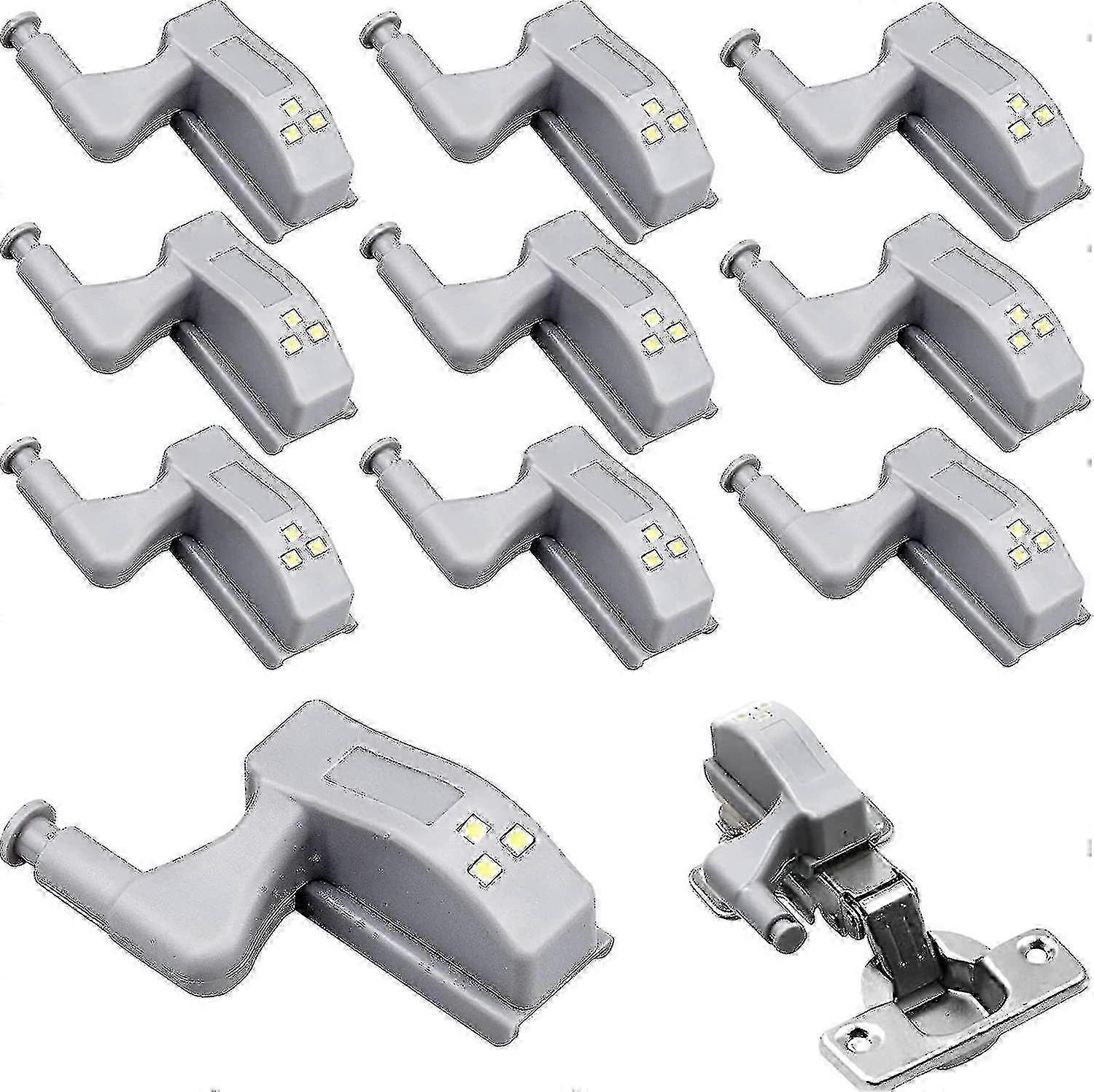 10 Pcs Universal Hinge Lights Warm White for Kitchen Cabinet Cupboard Door